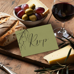 Cartons Réponse Simple Olive Green Succursale choix de repas