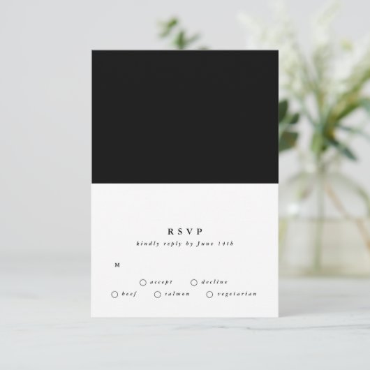 Cartons Réponse Simple Plaque moderne Texte noir Onyx Mariage du d (Debout devant)