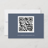 Cartons Réponse Simple QR Code Dusty Marine Mariage bleu (Dos)