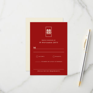 Cartons Réponse Simple Rectangle double bonheur Mariage chinois