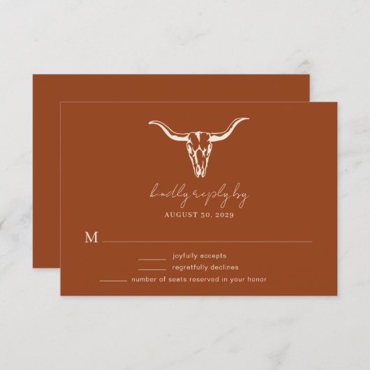 Cartons Réponse Simple Russe Mariage Vache Mariage de rouille crân (Devant / Derrière)