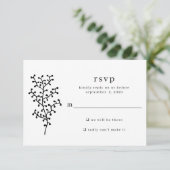 Cartons Réponse Simple Rustique Botanique Mariage de typographie n (Debout devant)