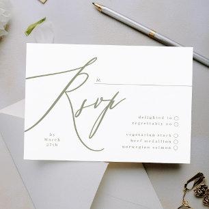 Cartons Réponse Simple Sage Vert et blanc Modernité Calligraphie