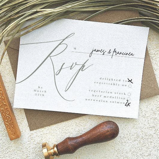 Cartons Réponse Simple Sage Vert et blanc Modernité Calligraphie