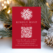 Cartons Réponse Simple Snowflake Red QR Code Mariage