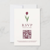 Cartons Réponse Simple Tulip Ivory Minimalist Wedding QR Code (Devant)