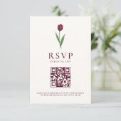 Cartons Réponse Simple Tulip Ivory Minimalist Wedding QR Code (Debout devant)