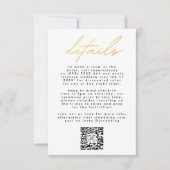 Cartons Réponse Simplement Elegant Gold & White Texte Mariage QR C
