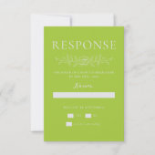 Cartons Réponse Simplicité Florale 1 Mariage Minimal Chartreuse (Devant)
