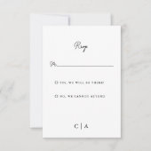 Cartons Réponse Simplicité | Monogramme Mariage minimal (Devant)