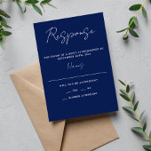 Cartons Réponse Simplicité réelle 3 Script Mariage bleu d'encre mi