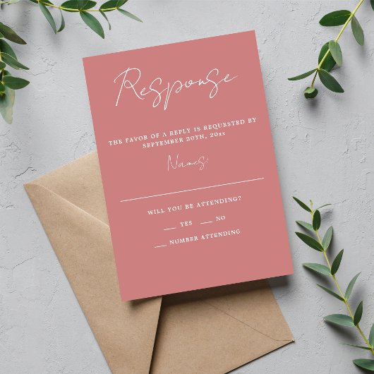 Cartons Réponse Simplicité réelle 3 Script Rose duvet minimal