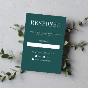 Cartons Réponse Simplicité réelle 6 Mariage minimaliste Peacock