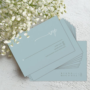 Cartons Réponse Simply Chic Mariage Dusty Turquoise ID1046