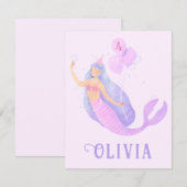 Cartons Réponse Sirène sous la mer Anniversaire Fête de l'âge de l (Devant / Derrière)