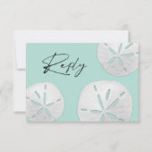 Cartons Réponse Site Internet de mariage Sea Glass Sand Dollars Pl (Devant)