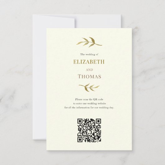 Cartons Réponse Site mariage moderne qr code écologique (Devant)
