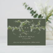 Cartons Réponse Site | Mariage Monogramme Eucalyptus Vert (Debout devant)