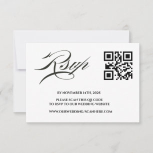 Cartons Réponse Site mariage QR Code photo minimaliste