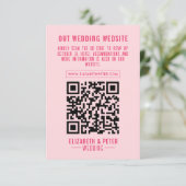 Cartons Réponse Site Mariage Retro Pink Qr Code (Debout devant)