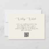 Cartons Réponse Site Web de Code QR de Mariage Simple Crème (Devant)