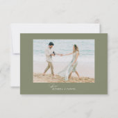 Cartons Réponse Site Web de Mariage avec Code QR Vert Sauge Minima (Dos)