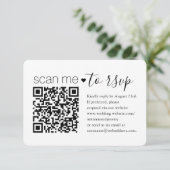 Cartons Réponse Site Web de Mariage avec QR Code & Photo Enclosure (Debout devant)