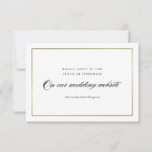 Cartons Réponse Site Web de Mariage Classique Élégant en Or (Devant)