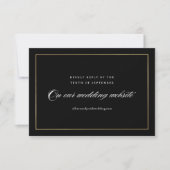 Cartons Réponse Site Web de Mariage Classique Élégant en Or (Devant)