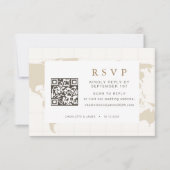 Cartons Réponse Site Web de Mariage Code QR Champagne Doré (Devant)