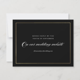 Cartons Réponse Site Web de Mariage Élégant Classique Or