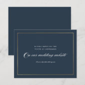 Cartons Réponse Site Web de Mariage Élégant Classique Or (Devant / Derrière)