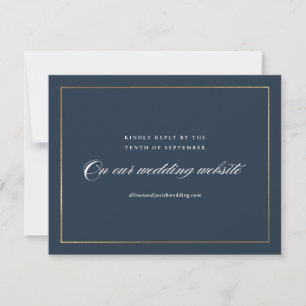 Cartons Réponse Site Web de Mariage Élégant Classique Or