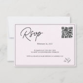 Cartons Réponse Site Web de Mariage Moderne | Code QR RSVP. (Devant)