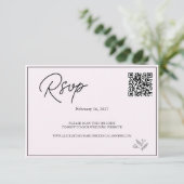 Cartons Réponse Site Web de Mariage Moderne | Code QR RSVP. (Debout devant)
