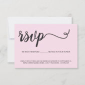 Cartons Réponse Site Web de Mariage Noir Rose Budget réservé aux p (Devant)