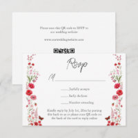 Site Web de Mariage QR Fleurs Sauvages Rose et Rou
