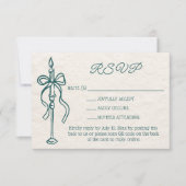 Cartons Réponse Site Web du Mariage Turquoise Retro Hand Draw Code (Devant)