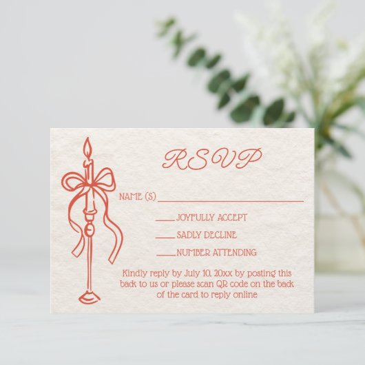 Cartons Réponse Site Web Mariage Orange dessiné à main rétro Code (Debout devant)