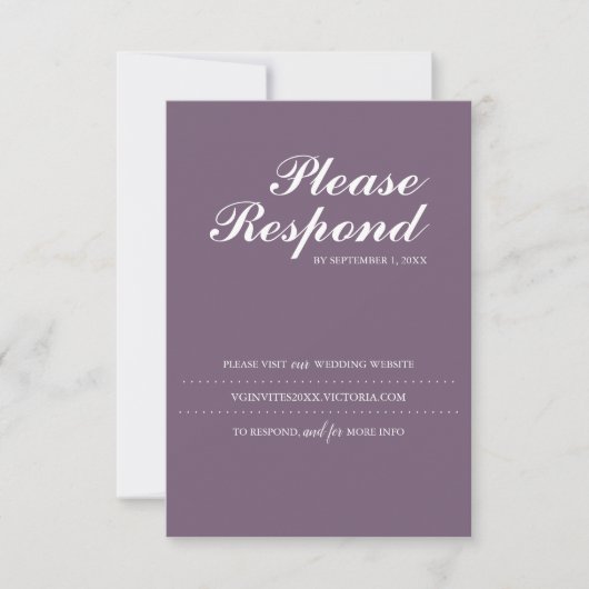 Cartons Réponse Site Web Mariage Plum Insérer (Devant)