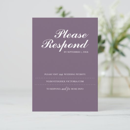Cartons Réponse Site Web Mariage Plum Insérer (Debout devant)