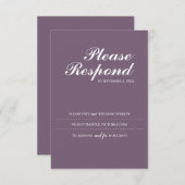 Cartons Réponse Site Web Mariage Plum Insérer (Devant / Derrière)