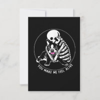 SKELETON HUG BOSTON TERRIER VOUS ME FAITES SENTIR 