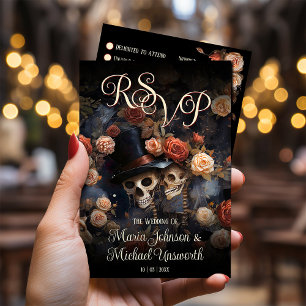 Cartons Réponse Skeletons rose vif Mariage gothique Vintage