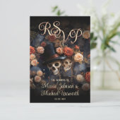 Cartons Réponse Skeletons rose vif Mariage gothique Vintage (Debout devant)