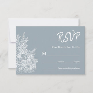 Cartons Réponse Slate Blue French Country Wedding