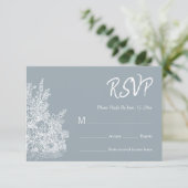 Cartons Réponse Slate Blue French Country Wedding (Debout devant)