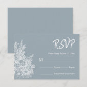Cartons Réponse Slate Blue French Country Wedding (Devant / Derrière)