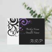 Cartons Réponse Sm Black +White Purple Swirl Mariage Correspondant (Debout devant)