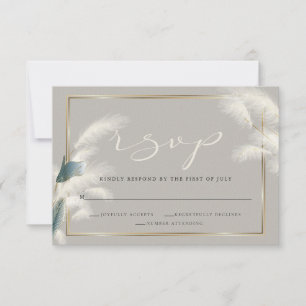 Cartons Réponse Smokey Teal Anthurium Herbe de Pampas
